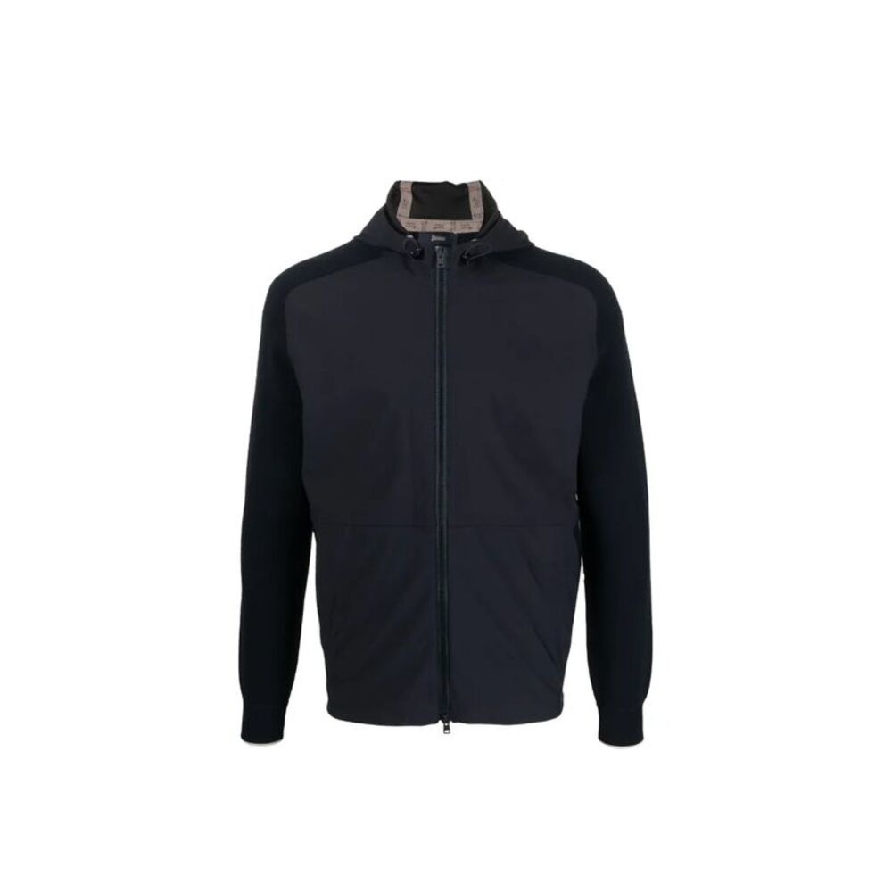 Herno Knit-Sleeve Hooded Jacket Men